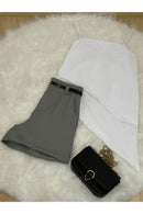 Conjunto Alfaiataria Feminino – Blusa Assimétrica + Short com Cinto Grátis