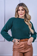 Cropped Tricot com Manga Bufante