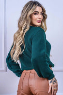 Cropped Tricot com Manga Bufante