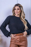 Cropped Tricot com Manga Bufante