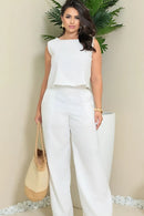 Conjunto Social Feminino em Linho – Calça + Blusa