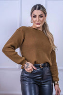 Cropped Tricot com Manga Bufante