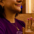 Colar Nossa Senhora Aparecida Dupla Face - Zircônia Premium & Ouro 14K