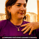 Colar Nossa Senhora Aparecida Dupla Face - Zircônia Premium & Ouro 14K