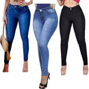 Kit 3 Calças Jeans Femininas Cintura Alta com Lycra – Modelagem Levanta Bumbum